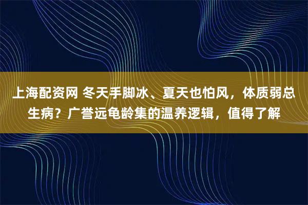 上海配资网 冬天手脚冰、夏天也怕风，体质弱总生病？广誉远龟龄集的温养逻辑，值得了解